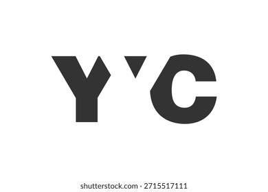 YYC logo design. Initial letter Y Y C bold font style for tech startups, consulting, corporate branding. Creative company name, headlines typography identity, trendy logotype. Vector illustration.