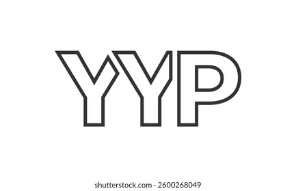YYP logo design template with strong and modern bold text. Initial based vector logotype featuring simple and minimal typography. Trendy company identity ideal for businesses brand presence.