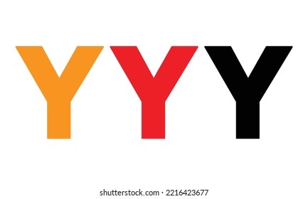 YYY three-letter initial logo design vector template, monogram, abstract, wordmark, letter mark, business, typography, flat, minimalist, brand, initial letter logo, symbol, geometric,  isolated,