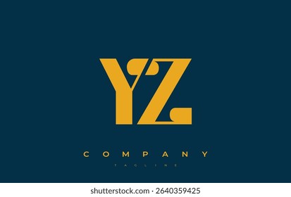 YZ Abstract Geometric Logo Design. Modern and elegant logo design with simplistic typography elements, showcasing branding excellence.