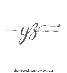 YZ Initial Handwriting logo luxury vector beauty