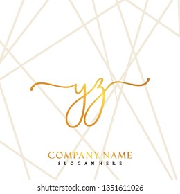 YZ Initial Handwriting logo template vector