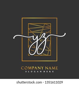 YZ Initial Handwriting logo template vector