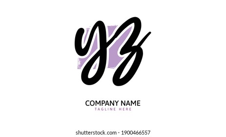 yz Initial handwriting logo vector