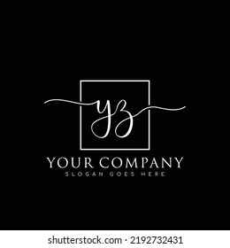 YZ Initial handwriting minimalist logo vector