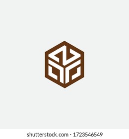 yz initial hexagon. logo vector line