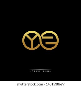 YZ initial letter linked circle capital monogram logo modern template