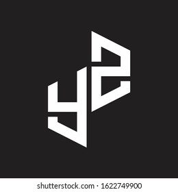 YZ Initial Letters logo monogram with up to down style