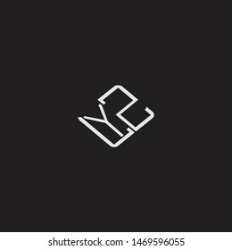 YZ Initial Logo letters with rotate squere template