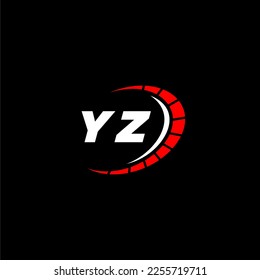 YZ initial monogram for automotive logo with speed image design vector