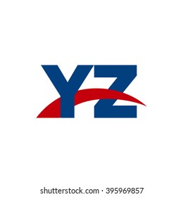 YZ initial overlapping swoosh letter logo blue red