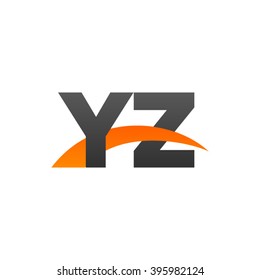 YZ initial overlapping swoosh letter logo black orange