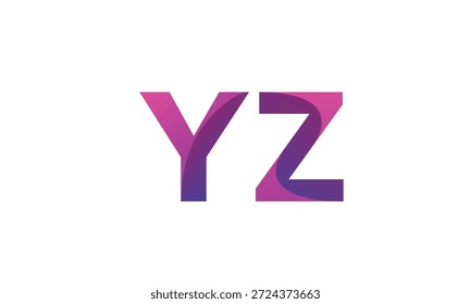 Letra YZ Gradient Monogram Logotipo para marca comercial moderna