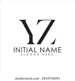 YZ letter logo vector luxury style corporate identity ,  black icon and symbol.