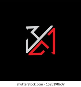 YZ Letter monogram with abstrac concept style design