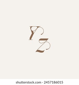 YZ letter wedding concept design ideas Luxury and Elegant initial monogram logo