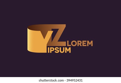 YZ letters logo, Y and Z letters logo alphabet design.