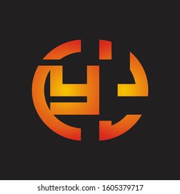 YZ Logo monogram with cutting line style isolated on colors