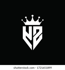 YZ logo monogram emblem style with crown shape design template