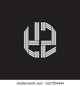 YZ Logo monogram with outline style linked isolated on black background