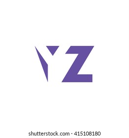 YZ Logo. Vector Graphic Branding Letter Element. White Background