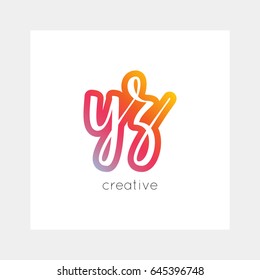 YZ logo, vector. Useful as branding, app icon, alphabet combination, clip-art.