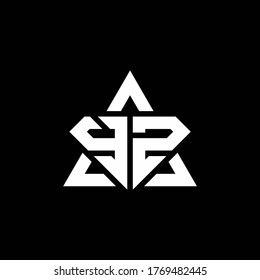 YZ monogram logo with diamond shape and triangle outline design template