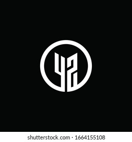 YZ monogram logo isolated with a rotating circle