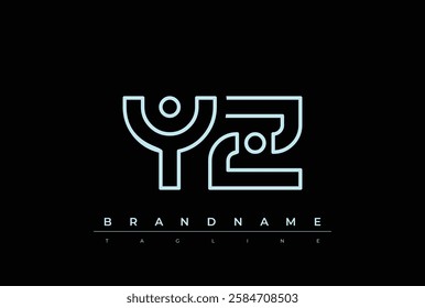 YZ Technology Letter Logo Template. This tech letter logo is a graphic mark that uses letters to represent a technology company.