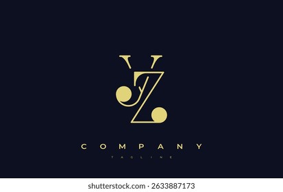 YZ Typography Logo Design. Stylish monogram design depiction featuring the letters Y and Z combined in an artistic signature style, delivering a unique and creative visual representation.