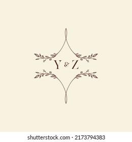 YZ wedding initial logo letters in high quality professional design that will print well across any print media