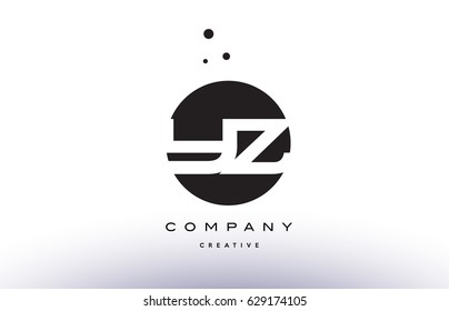 YZ Y Z alphabet company letter logo design vector icon template simple black white circle dot dots creative abstract