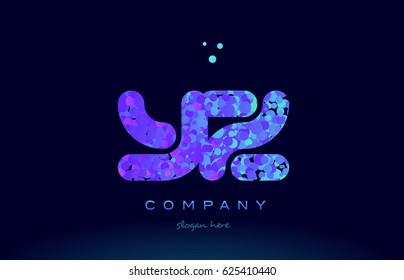 yz y z alphabet pink blue bubble circle dots creative letter company logo vector icon design template