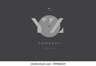 yz y z  grey modern stylish alphabet dot dots eps company letter logo design vector icon template 