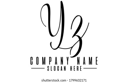 YZ or Y Z letter logo template design 