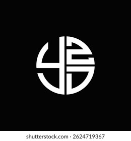 YZD logo YZD icono YZD monograma YZD letra minimalista Círculo plano Diseño de logotipo abstracto moderno único.
