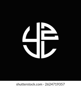 YZL logo YZL icon YZL monogram YZL letter minimalist Circle flat Unique modern abstract logo design.
