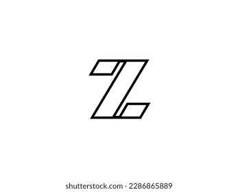 Z 2 | Icon Logo Design Vector Illustration | Initial letter monogram template concept. Linear universal elegant creative monochrome symbol. Premium business finance logotype. Luxury fashion sign