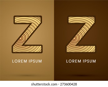 Z ,Abstract  font, concept wood, sign ,logo, symbol, icon, graphic, vector.