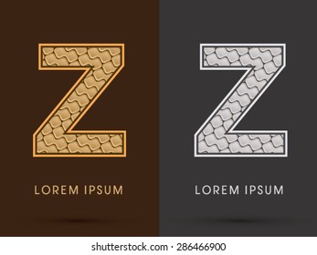 Z, Abstract Font, Text, Typography, concept  luxury gold and silver pattern, graphic vector