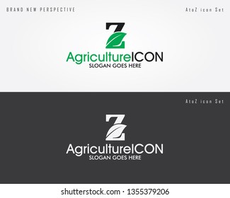 Z Agriculture Letter icon. Z Modern agriculture letter logo.