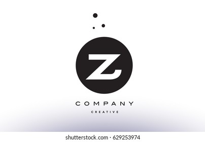 Z alphabet company letter logo design vector icon template simple black white circle dot dots creative abstract