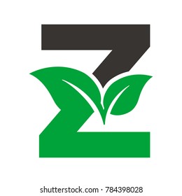Z Alphabet green leaf vector illustration eps 10 eps 8