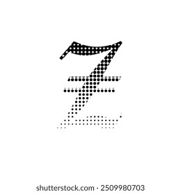 z alphabet halftone dotted effect logo icon vector illustration eps