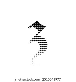 z alphabet halftone dotted effect logo icon vector illustration eps