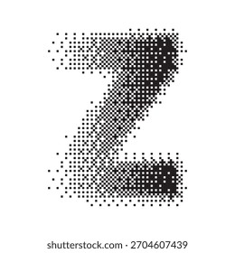 Alfabeto Z medio tono efecto punteado logotipo icono Ilustración vectorial eps