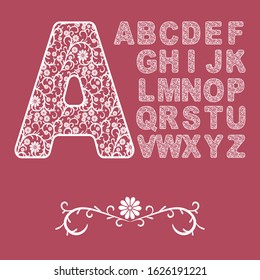 A to Z alphabet, in hand drawn, fancy, floral, doodle style for monogram, initials, logos, emblems etc. 