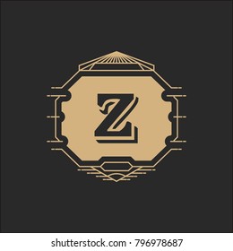 Z Alphabet initials crest emblem logo