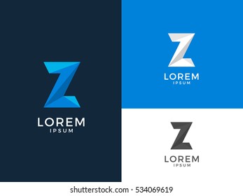 Z Alphabet Letter Creative Polygonal Abstract vector logo
