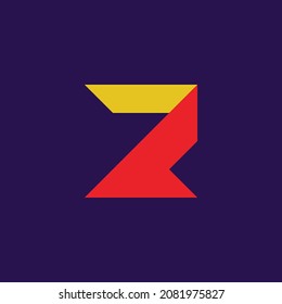 Z Alphabet letter logo. Abstract Shapes Colorful logotype vector design template.